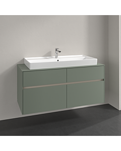 Villeroy und Boch Collaro meuble sous-vasque C09100AF 120x54,8x50cm, lavabo au milieu, vert tendre