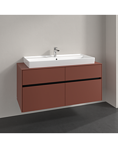 Villeroy und Boch Collaro Waschtischunterschrank C09200AH 140x54,8x50cm, Waschtisch mittig, wine red