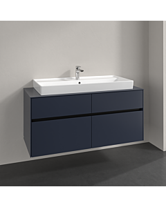 Villeroy und Boch Collaro Waschtischunterschrank C091B0VQ 120x54,8x50cm, Waschtisch mittig, LED-Beleuchtung 8,8 W, marine blue