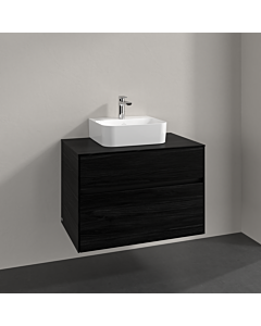 Villeroy und Boch Collaro vanity unit C09300AB 80x54.8x50cm, washbasin in the middle, black oak