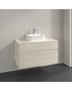 Villeroy und Boch Collaro meuble sous-vasque C09400AA 100x54,8x50cm, vasque au milieu, chêne blanc