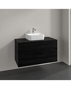 Villeroy und Boch Collaro meuble sous-vasque C09400AB 100x54,8x50cm, vasque au milieu, chêne noir