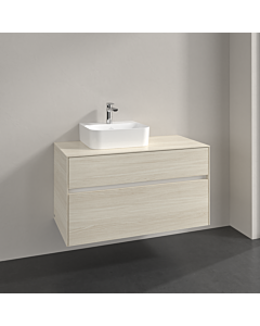 Villeroy und Boch Collaro Waschtischunterschrank C09500AA 100x54,8x50cm, Waschtisch links, white oak