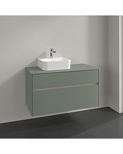 Villeroy und Boch Collaro meuble sous-vasque C09500AF 100x54,8x50cm, meuble sous-vasque à gauche, vert tendre