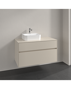 Villeroy und Boch Collaro meuble sous-vasque C09500VN 100x54,8x50cm, meuble sous-vasque à gauche, gris cachemire