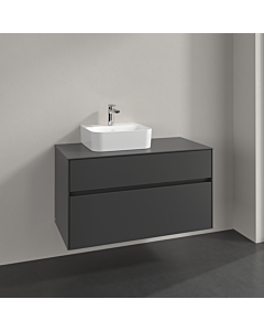 Villeroy und Boch Collaro vanity unit C095B0VR 100x54.8x50cm, washbasin left, LED lighting 7.3 W, graphite