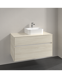 Villeroy und Boch Collaro vanity unit C096B0AA 100x54.8x50cm, washbasin right, LED lighting 7.3 W, white oak