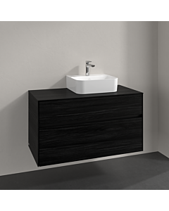 Villeroy und Boch Collaro vanity unit C09600AB 100x54.8x50cm, washbasin right, black oak