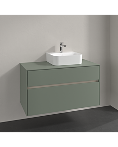 Villeroy und Boch Collaro meuble sous-vasque C096B0AF 100x54,8x50cm, meuble sous-vasque à droite, éclairage LED 7,3 W, vert tendre