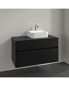 Villeroy und Boch Collaro vanity unit C09600VL 100x54.8x50cm, washbasin right, volcano black