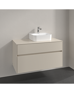 Villeroy und Boch Collaro vanity unit C09600VN 100x54.8x50cm, washbasin right, cashmere grey