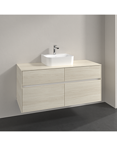 Villeroy und Boch Collaro Waschtischunterschrank C097B0AA 120x54,8x50cm, Waschtisch mittig, LED-Beleuchtung 8,8 W, white oak