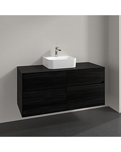 Villeroy und Boch Collaro vanity unit C09700AB 120x54.8x50cm, washbasin in the middle, black oak