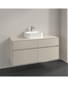 Villeroy und Boch Collaro Waschtischunterschrank C097B0VN 120x54,8x50cm, Waschtisch mittig, LED-Beleuchtung 8,8 W, cashmere grey