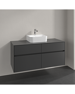 Villeroy und Boch Collaro vanity unit C09700VR 120x54.8x50cm, washbasin in the middle, graphite