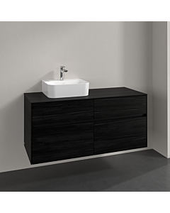 Villeroy und Boch Collaro meuble sous vasque C098B0AB 120x54,8x50cm, vasque à gauche, éclairage LED 8,8 W, chêne noir