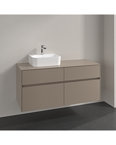 Villeroy und Boch Collaro meuble sous vasque C098B0VM 120x54,8x50cm, vasque à gauche, éclairage LED 8,8 W, taupe