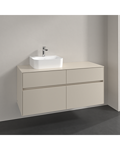 Villeroy und Boch Collaro meuble sous vasque C09800VN 120x54,8x50cm, vasque à gauche, gris cachemire