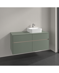 Villeroy und Boch Collaro Waschtischunterschrank C099B0AF 120x54,8x50cm, Waschtisch rechts, LED-Beleuchtung 8,8 W, soft green