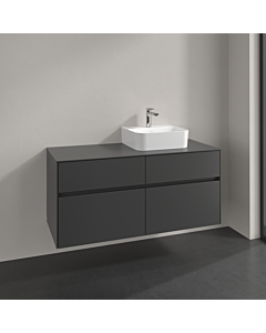 Villeroy und Boch Collaro vanity unit C099B0VR 120x54.8x50cm, washbasin right, LED lighting 8.8 W, graphite