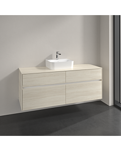 Villeroy und Boch Collaro meuble sous vasque C100B0AA 140x54,8x50cm, pour vasque au milieu, éclairage LED 10,4W, chêne blanc