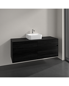 Villeroy und Boch Collaro meuble sous vasque C100B0AB 140x54,8x50cm, pour vasque au milieu, éclairage LED 10,4W, chêne noir