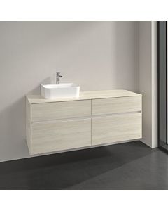 Villeroy und Boch Collaro meuble sous vasque C10100AA 140x54,8x50cm, vasque à gauche, chêne blanc