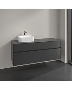 Villeroy und Boch Collaro vanity unit C101B0VR 140x54.8x50cm, washbasin left, LED lighting 10.4W, graphite
