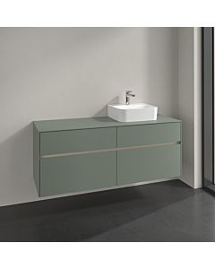 Villeroy und Boch Collaro Waschtischunterschrank C102B0AF 140x54,8x50cm, Waschtisch rechts, LED-Beleuchtung 10,4W, soft green