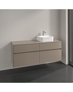 Villeroy und Boch Collaro vanity unit C102B0VM 140x54.8x50cm, washbasin right, LED lighting 10.4W, taupe