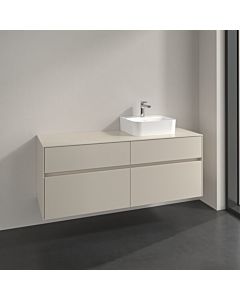 Villeroy und Boch Collaro meuble sous vasque C10200VN 140x54,8x50cm, vasque à droite, gris cachemire