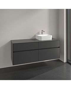 Villeroy und Boch Collaro vanity unit C102B0VR 140x54.8x50cm, washbasin right, LED lighting 10.4W, graphite