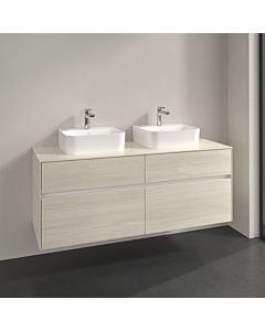Villeroy und Boch Collaro vanity unit C103B0AA 140x54.8x50cm, for 2 Waschtische , LED lighting 10.4 W, white oak