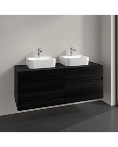 Villeroy und Boch Collaro vanity unit C10300AB 140x54.8x50cm, for 2 Waschtische , black oak