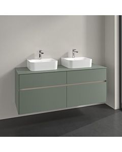 Villeroy und Boch Collaro meuble sous vasque C10300AF 140x54,8x50cm, pour 2 Waschtische , vert tendre