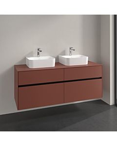Villeroy und Boch Collaro Waschtischunterschrank C10300AH 140x54,8x50cm, für 2 Waschtische, wine red