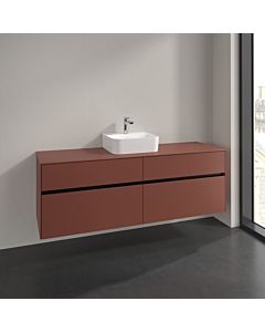 Villeroy und Boch Collaro Waschtischunterschrank C10400AH 160x54,8x50cm, Waschtisch mittig, wine red