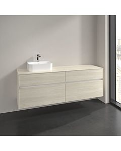 Villeroy und Boch Collaro meuble sous vasque C105B0AA 160x54,8x50cm, vasque à gauche, éclairage LED 12W, chêne blanc