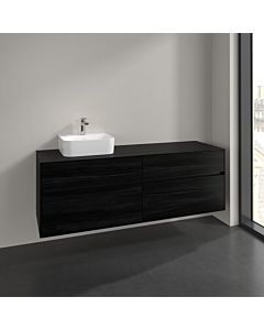 Villeroy und Boch Collaro vanity unit C105B0AB 160x54.8x50cm, washbasin left, LED lighting 12W, black oak