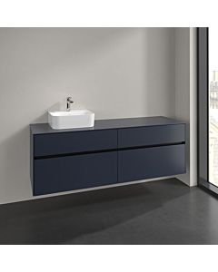 Villeroy und Boch Collaro meuble sous vasque C10500VQ 160x54,8x50cm, vasque à gauche, bleu marine