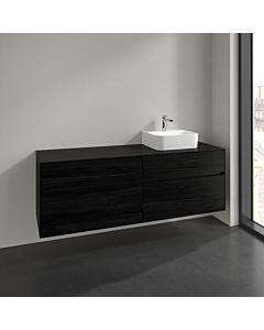 Villeroy und Boch Collaro meuble sous vasque C106B0AB 160x54,8x50cm, vasque à droite, éclairage LED 12W, chêne noir