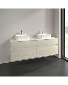 Meuble sous vasque Villeroy und Boch Collaro C10700AA 160x54,8x50cm, pour 2 Waschtische , chêne blanc