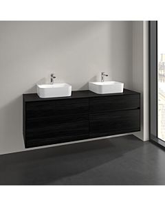 Villeroy und Boch Collaro vanity unit C107B0AB 160x54.8x50cm, for 2 Waschtische , LED lighting 12W, black oak