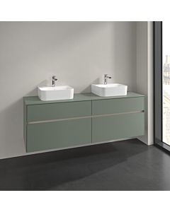 Villeroy und Boch Collaro Waschtischunterschrank C107B0AF 160x54,8x50cm, für 2 Waschtische, LED-Beleuchtung 12W, soft green