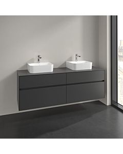 Villeroy und Boch Collaro vanity unit C107B0VR 160x54.8x50cm, for 2 Waschtische , LED lighting 12W, graphite