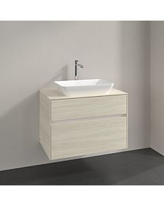 Villeroy und Boch Collaro meuble sous vasque C10800AA 80x54,8x50cm, meuble sous vasque centré, chêne blanc