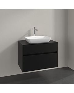 Villeroy und Boch Collaro meuble sous-vasque C10800VL 80x54,8x50cm, meuble sous-vasque centré, noir volcan