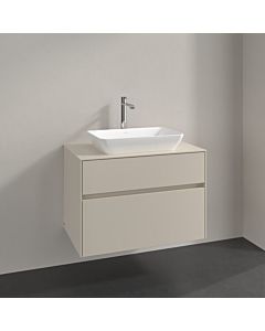 Meuble sous-vasque Villeroy und Boch Collaro C10800VN 80x54,8x50cm, meuble sous-vasque centré, gris cachemire