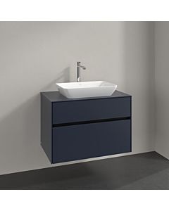 Villeroy und Boch Collaro vanity unit C108B0VQ 80x54.8x50cm, centered vanity unit, 5.7W LED lighting, marine blue