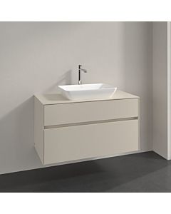 Meuble sous-vasque Villeroy und Boch Collaro C109B0VN 100x54,8x50cm, meuble sous-vasque centré, éclairage LED 7,3W, gris cachemire